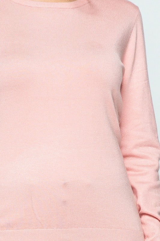 Simplicity Crew Neck Pullover Sweater - Soft Fine-Knit Essential