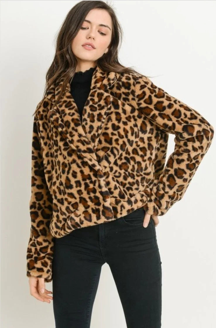 Leopard Print Faux Jacket