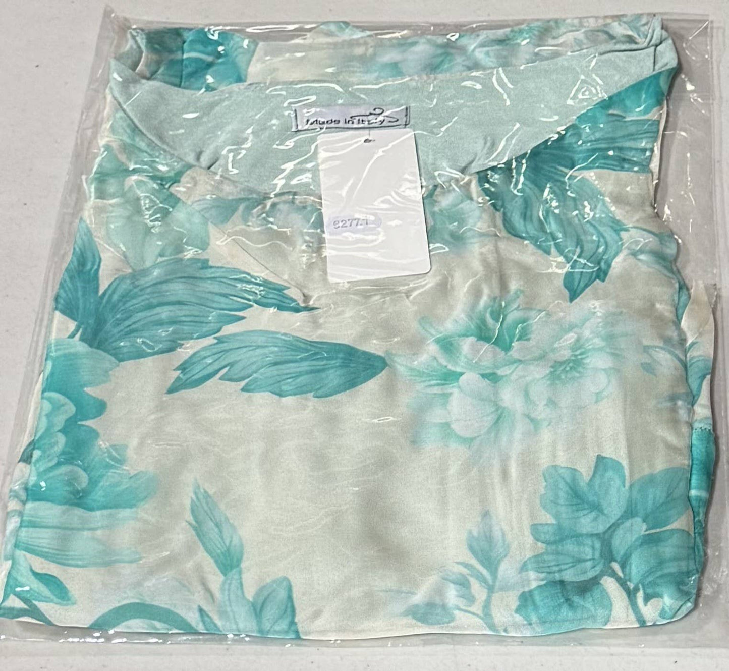 Italian Silk Print Top with Frayed Front Layers — New Style