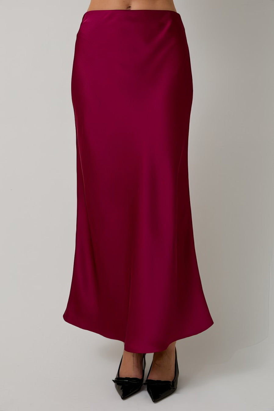 Rich Burgundy Flowing Maxi Skir