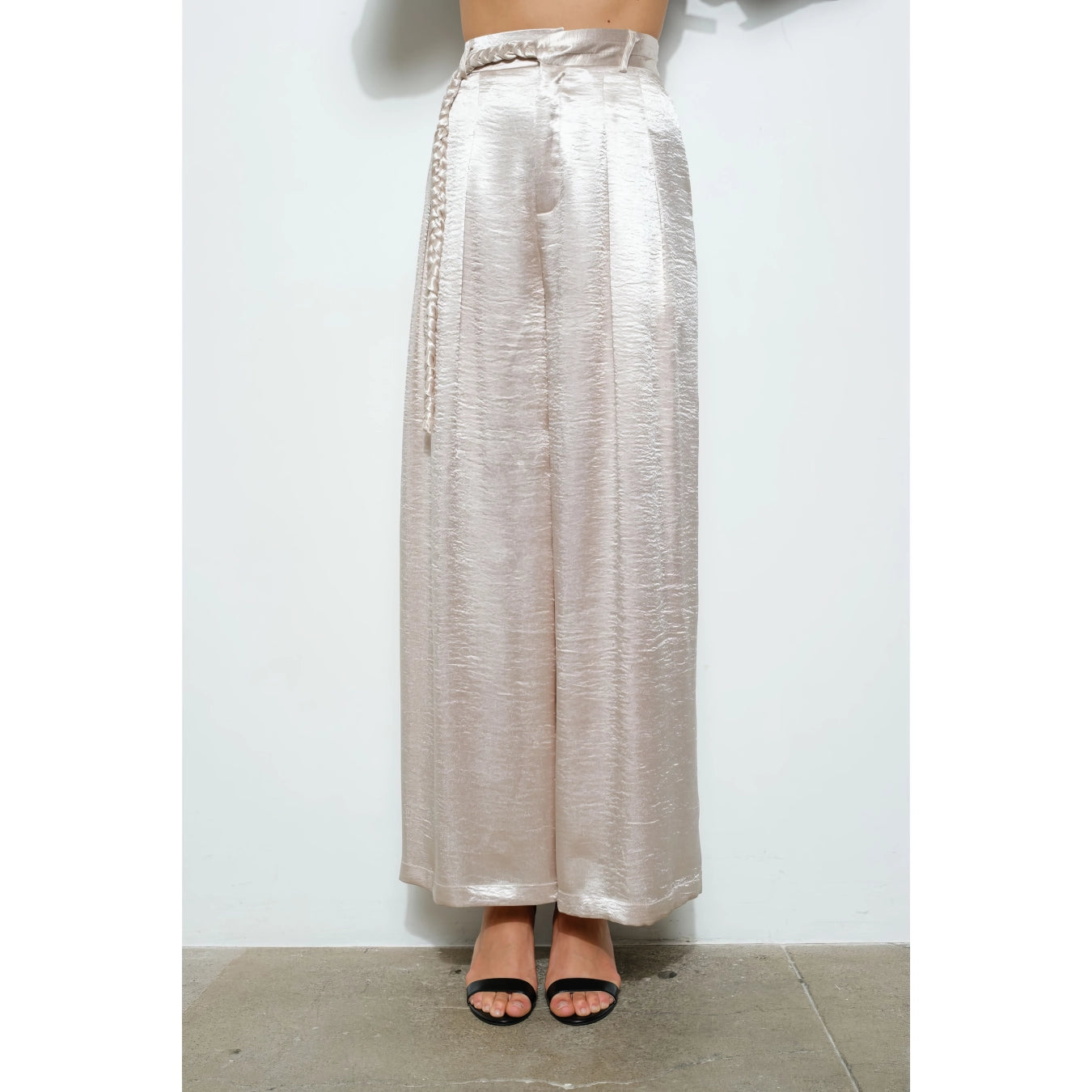 Metallic Wide Leg Pants