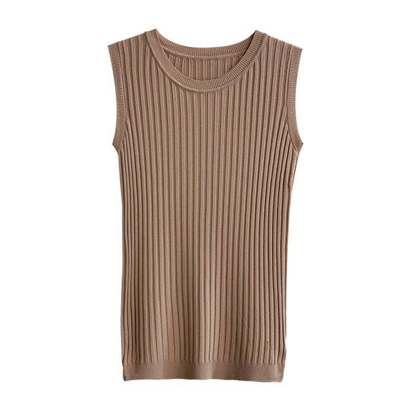 Slim Ice Silk Ribbed Knit Tank | SS26