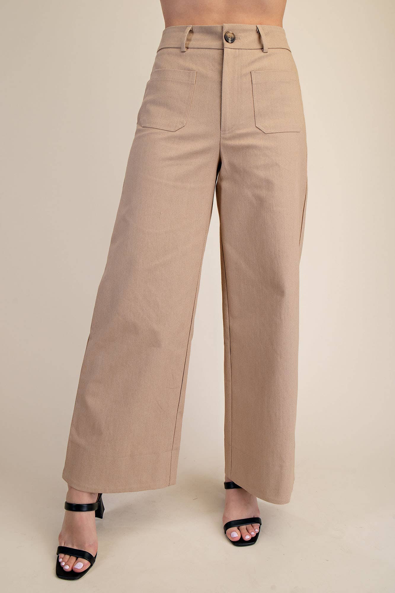 High Rise Front Pocket Wide Leg Jeans