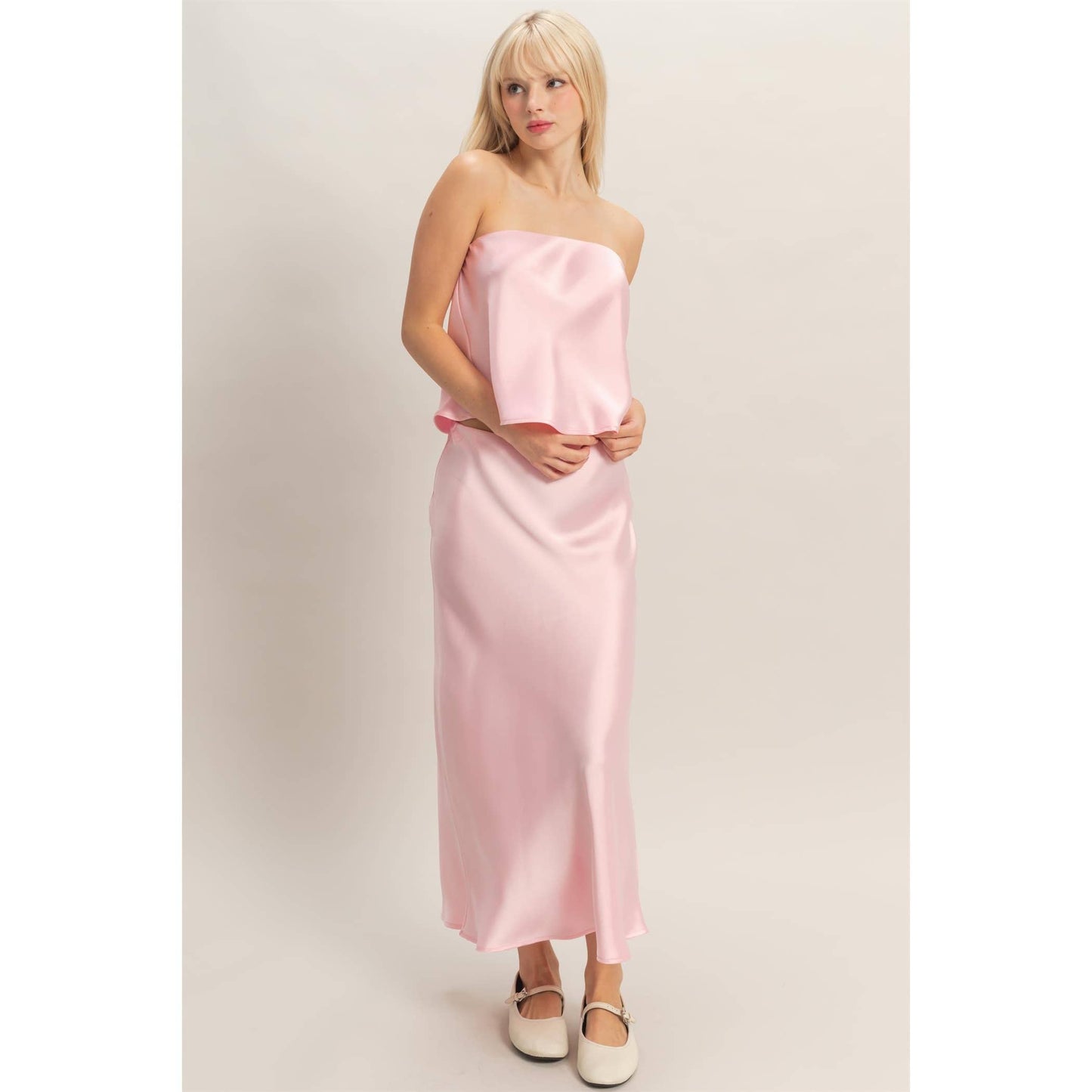 Satin Midi Skirt