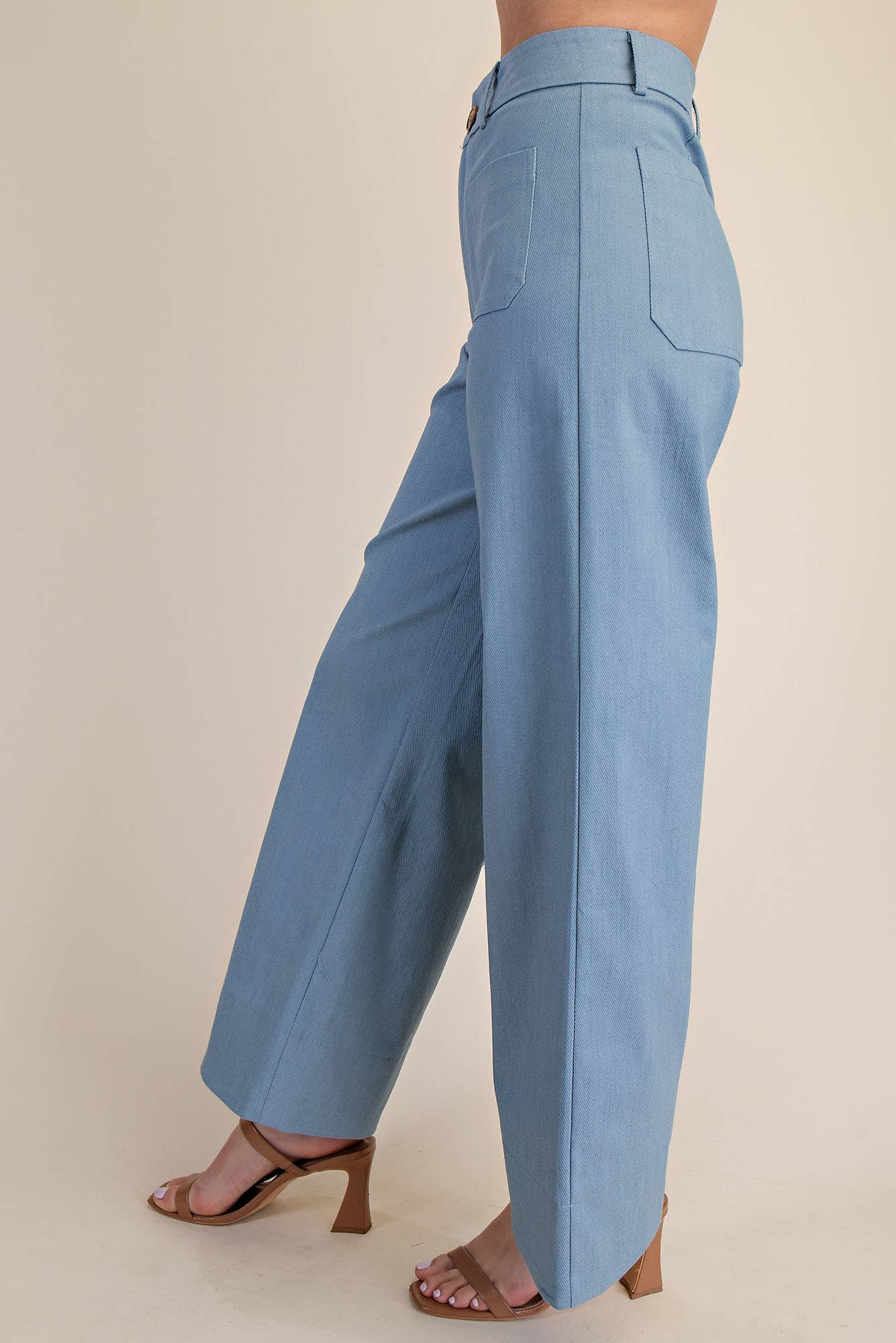 High Rise Front Pocket Wide Leg Jeans