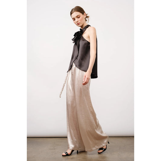 Metallic Wide Leg Pants