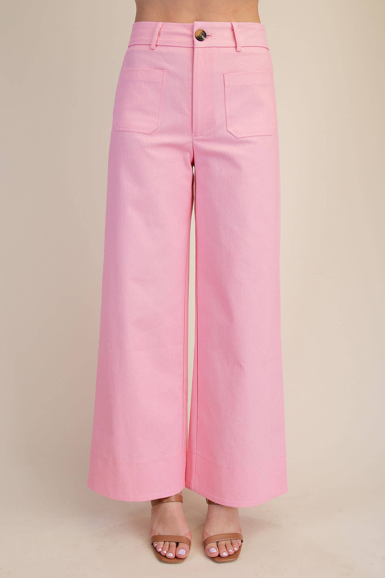 High Rise Front Pocket Wide Leg Jeans