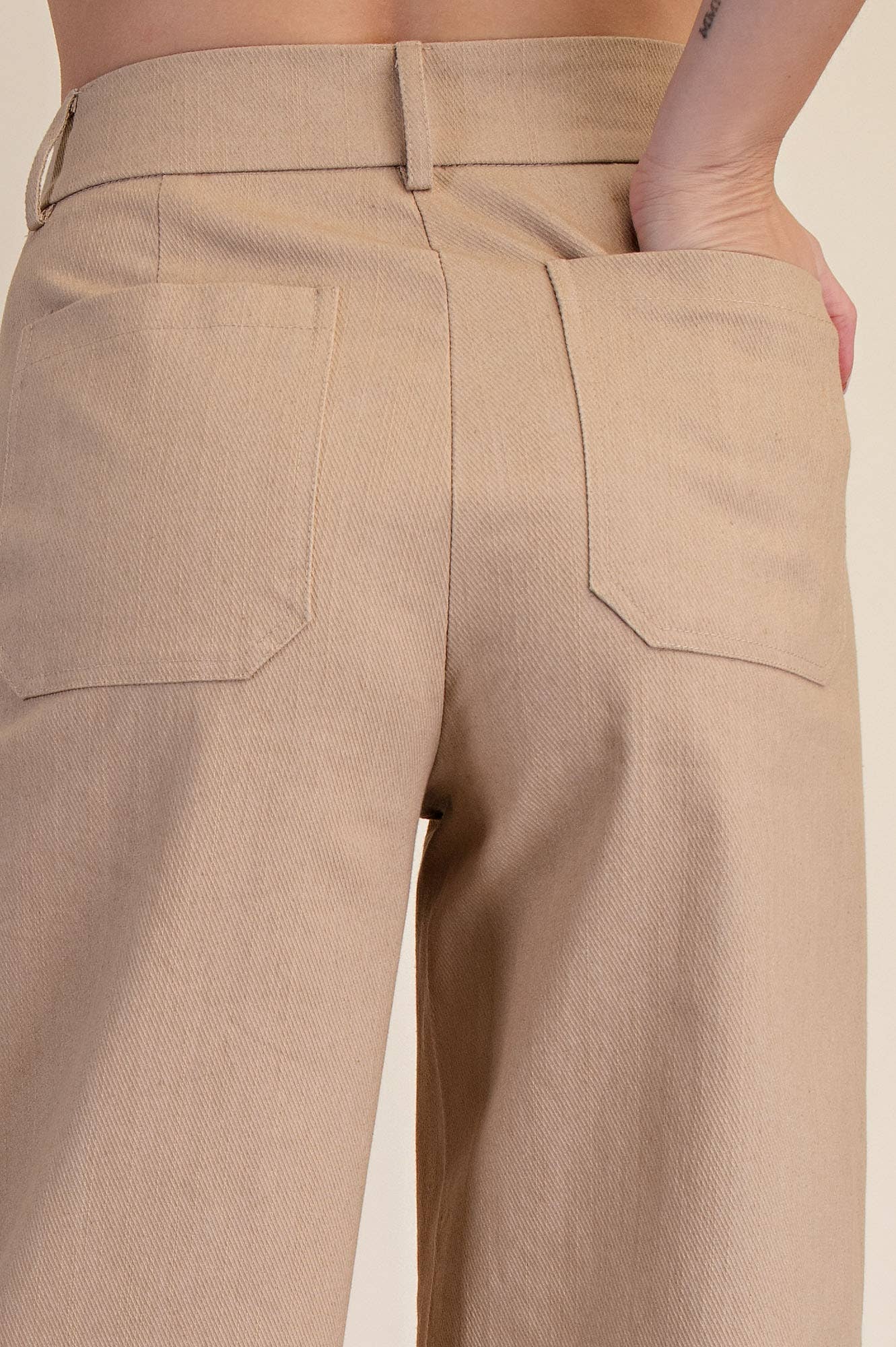 High Rise Front Pocket Wide Leg Jeans