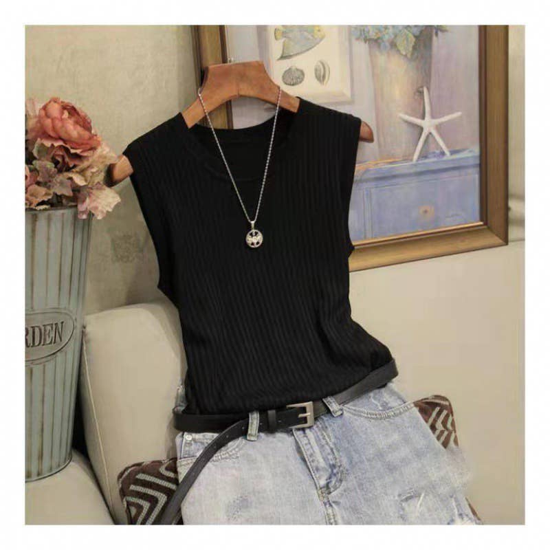 Slim Ice Silk Ribbed Knit Tank | SS26