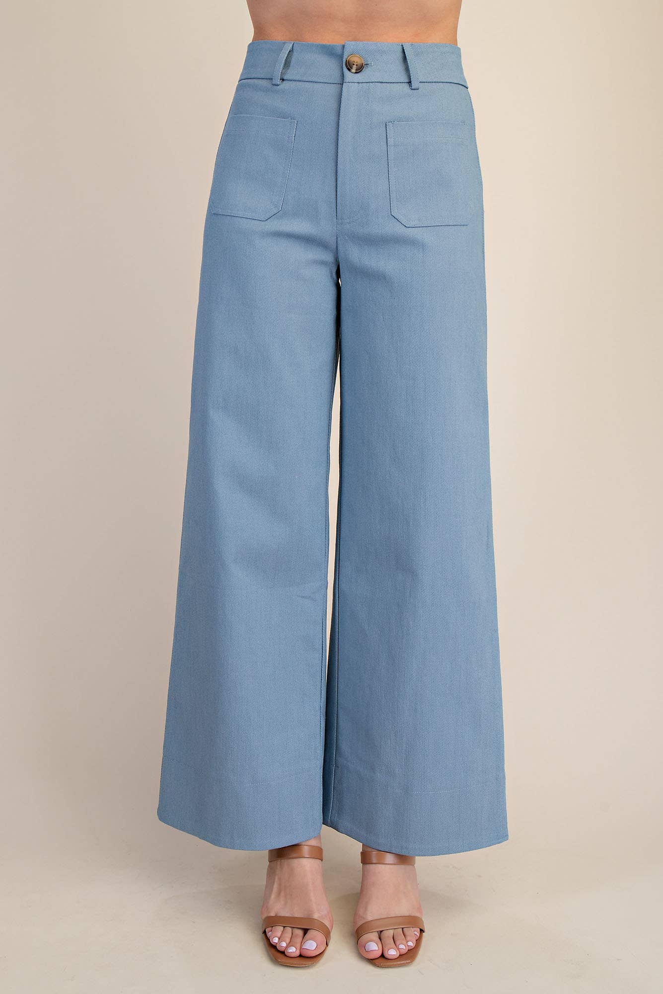 High Rise Front Pocket Wide Leg Jeans