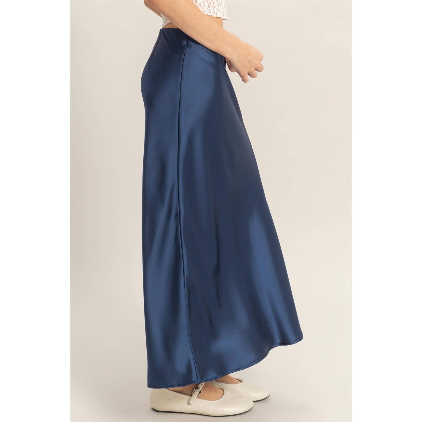 Satin Midi Skirt