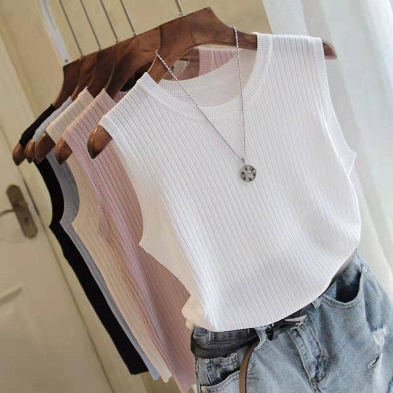 Slim Ice Silk Ribbed Knit Tank | SS26
