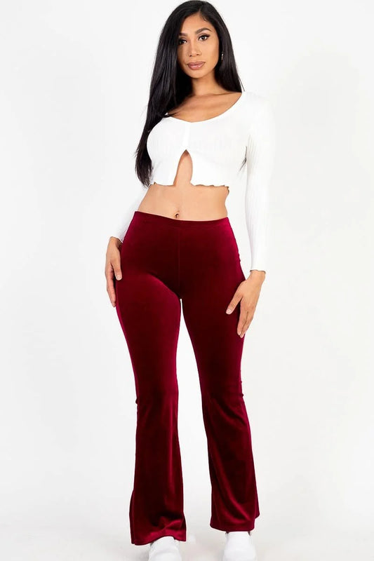 High Waist Velour Faire Pants