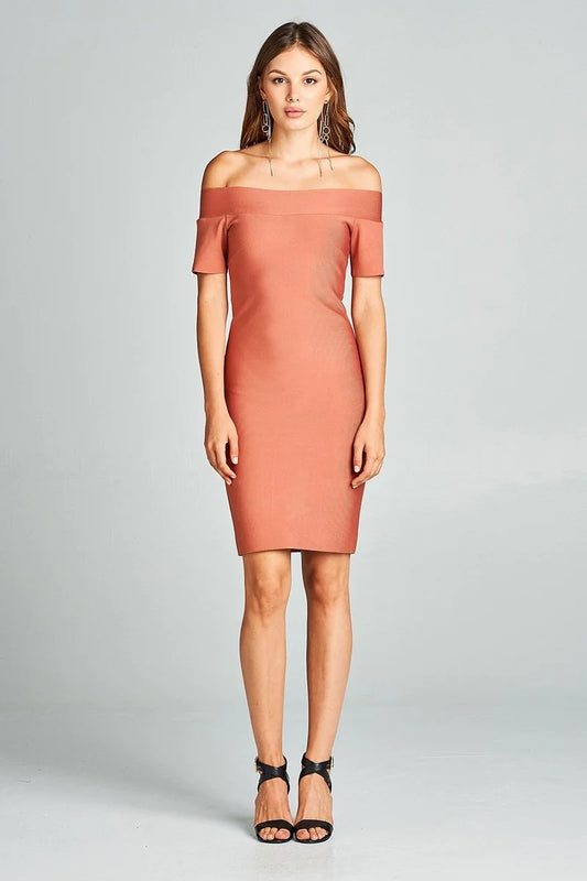 Short Sleeve Bandage Dress