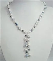 Grey & White Freshwater Pearl Necklace