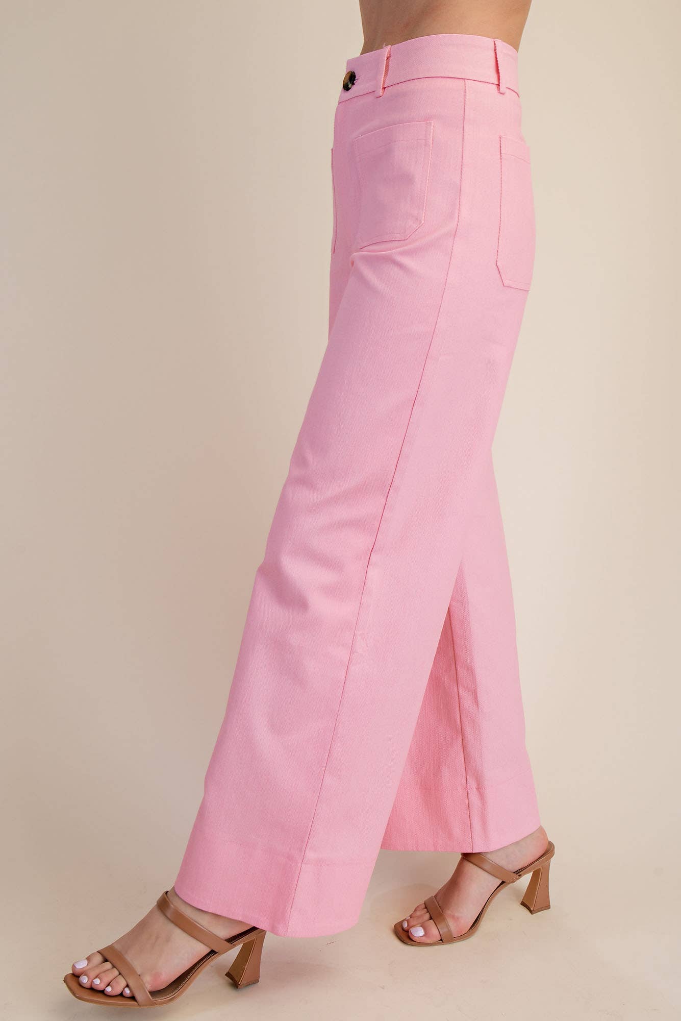 High Rise Front Pocket Wide Leg Jeans