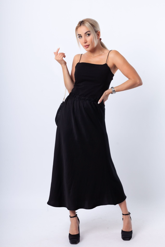 Italian Silky Rayon Bias Cut Skirt
