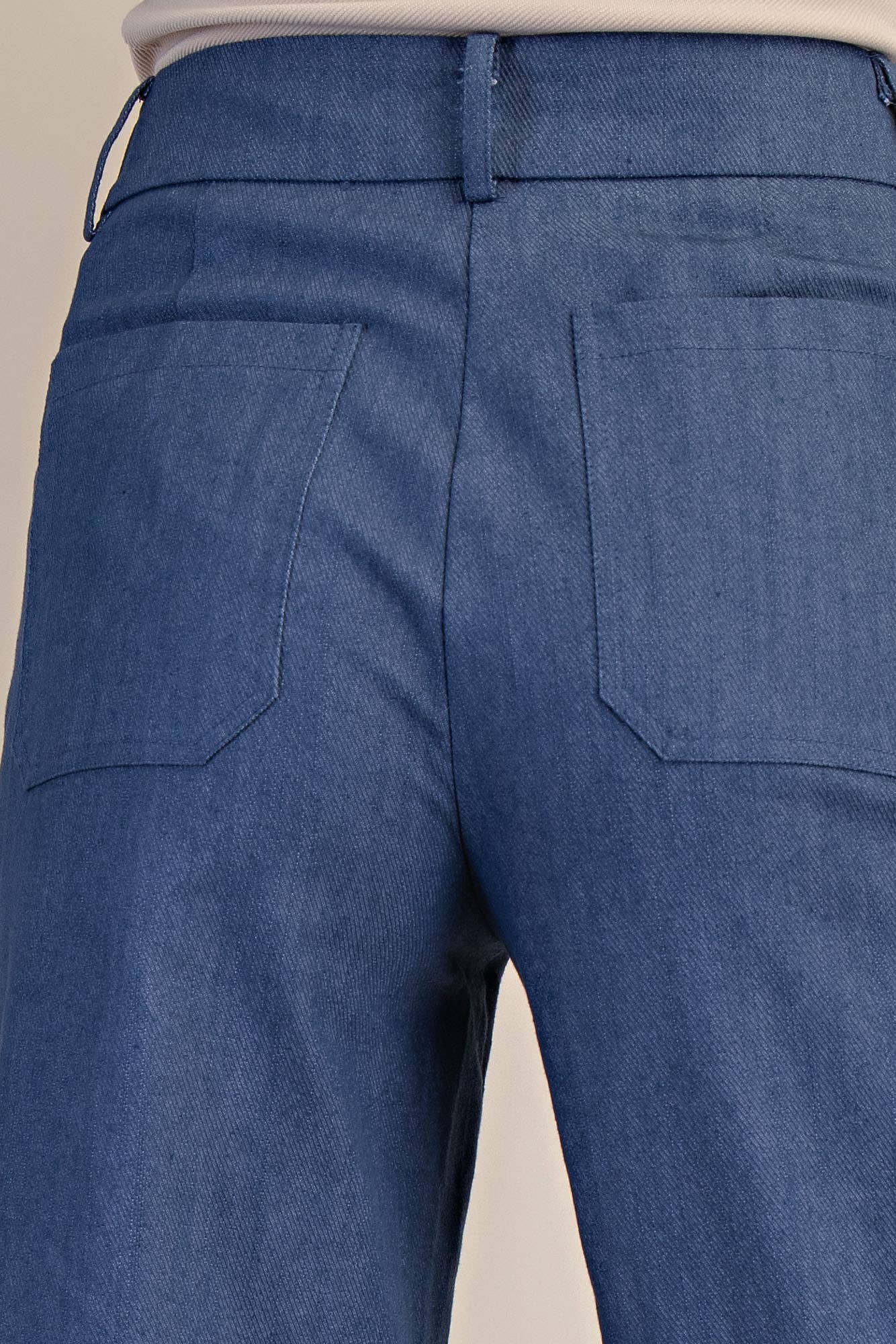 High Rise Front Pocket Wide Leg Jeans