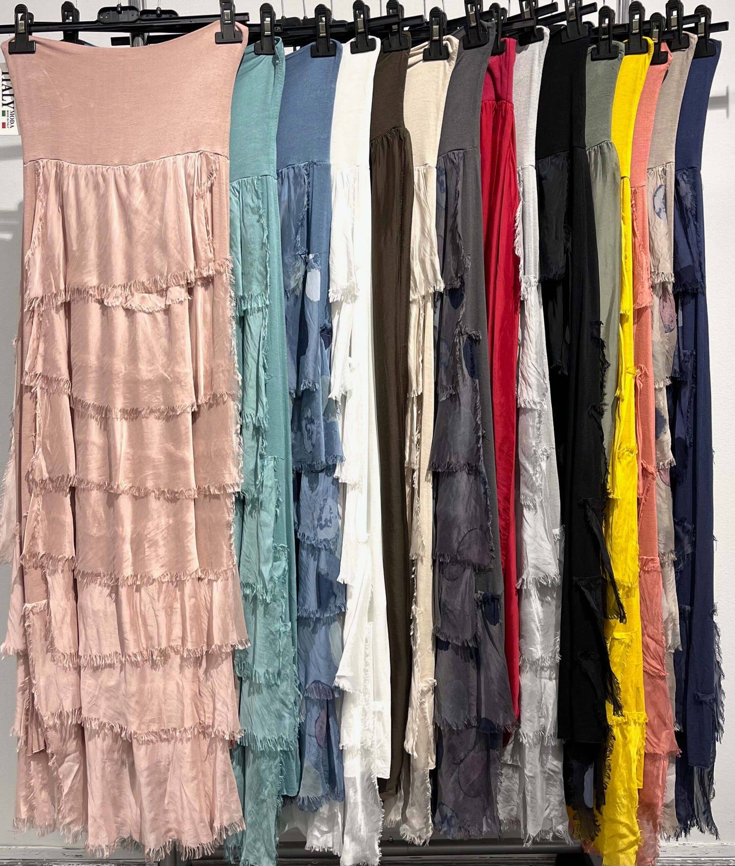 Silk Tiered Solid Skirt: Taupe / One Size
