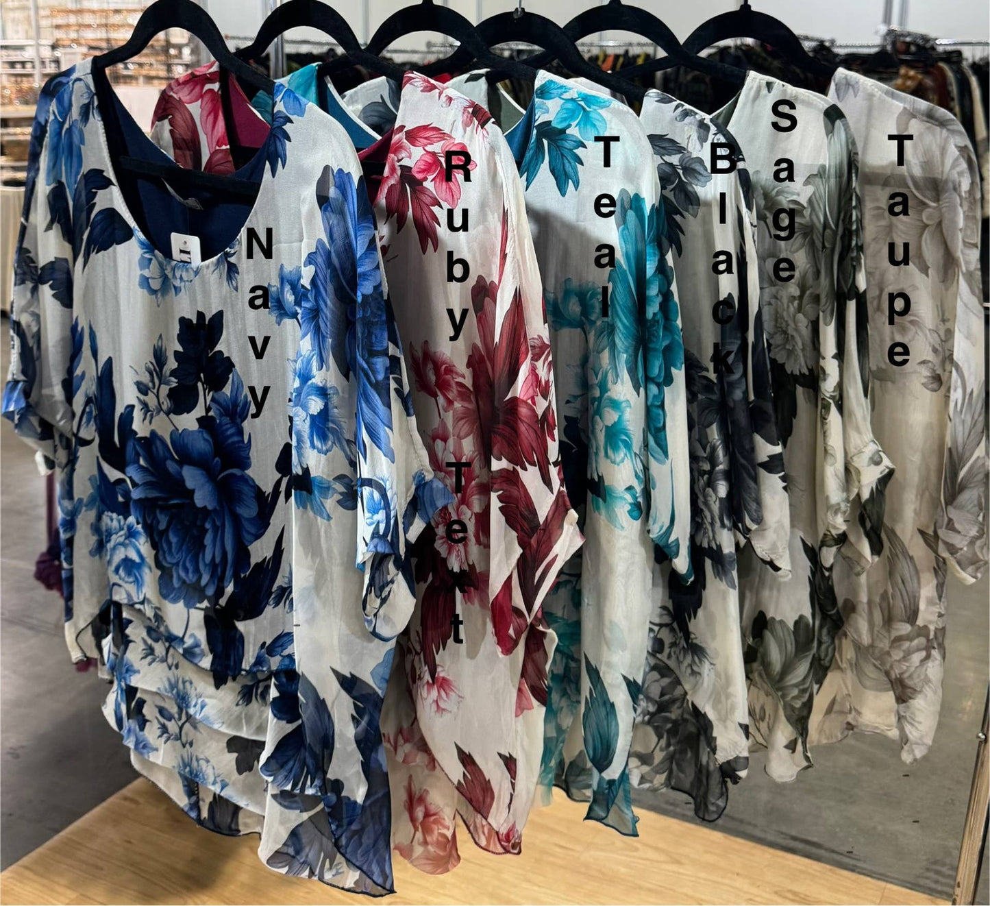 Italian Silk Print Top with Frayed Front Layers — New Style