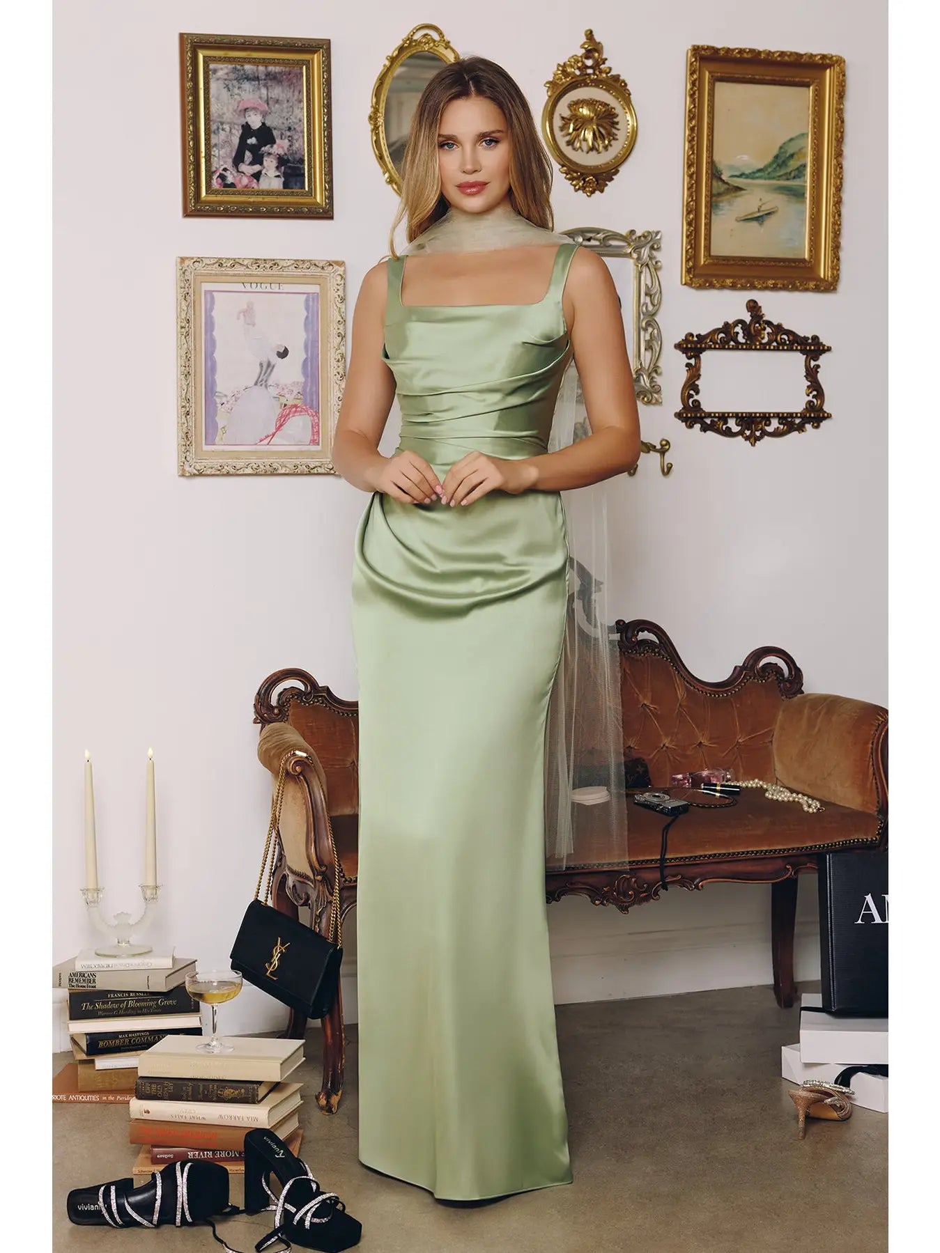 Soft Style Satin Maxi Dress